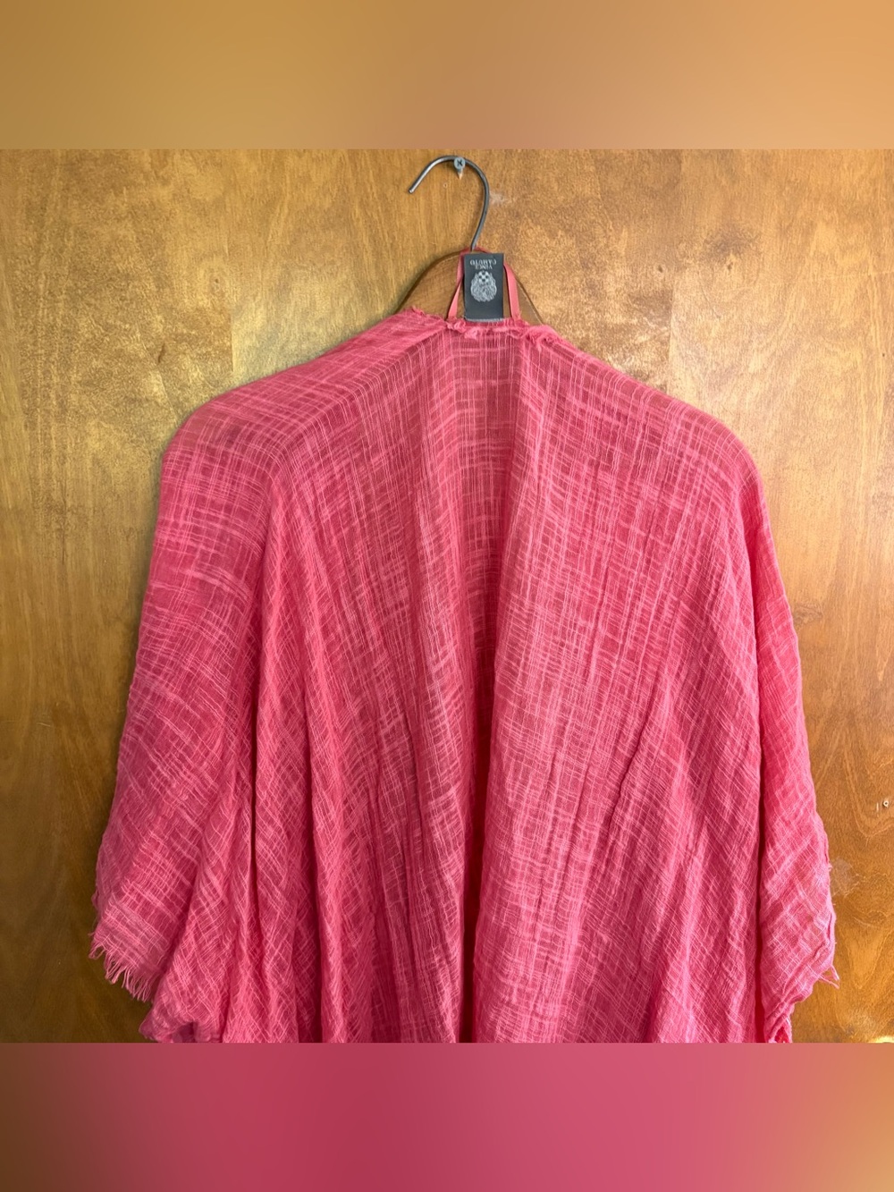 Vince Camuto Pink Textured Longline Shawl Kimono Wrap Jacket Boho Beachy Resort - Picture 4 of 10